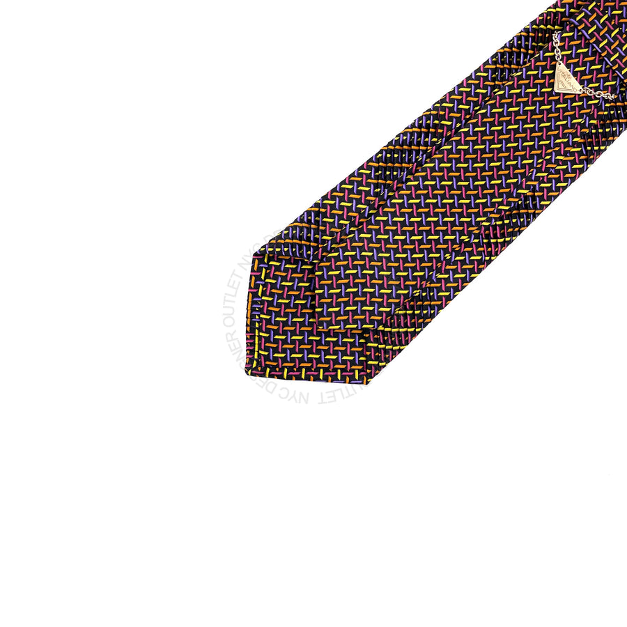 Vitaliano Mens Pleated Silk Tie