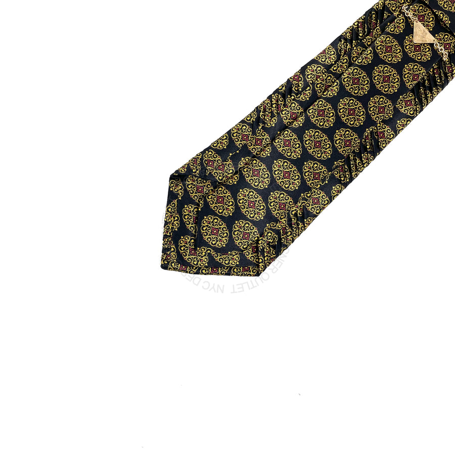 Vitaliano Mens Pleated Silk Tie