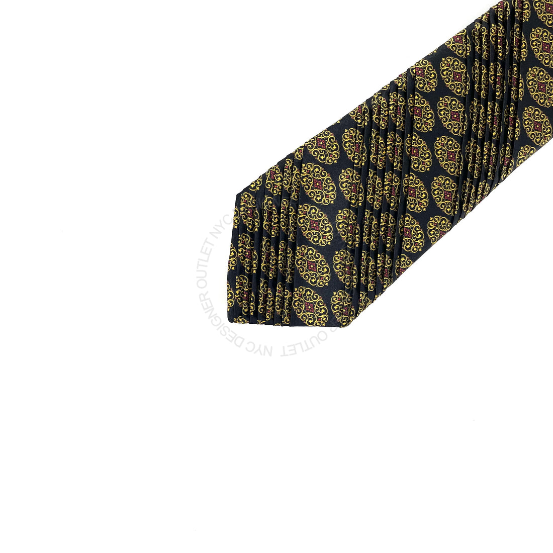 Vitaliano Mens Pleated Silk Tie