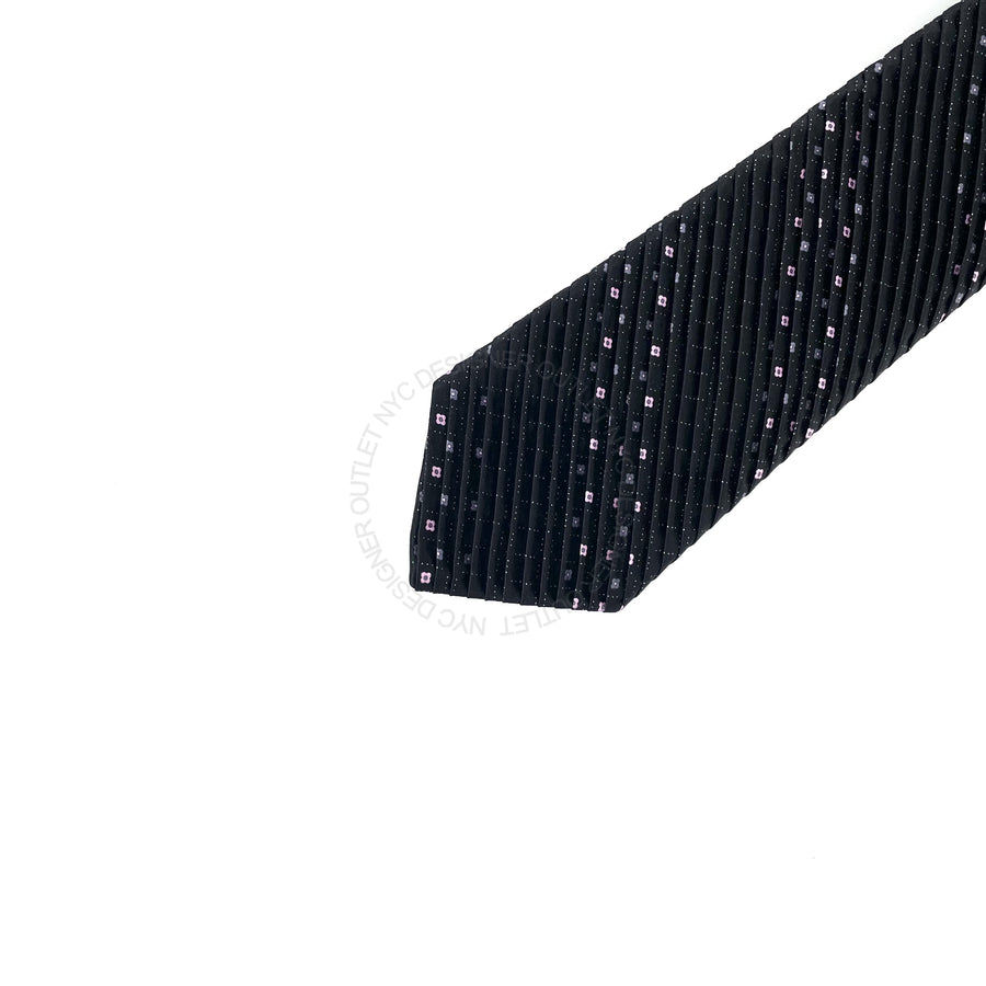 Vitaliano Mens Pleated Silk Tie