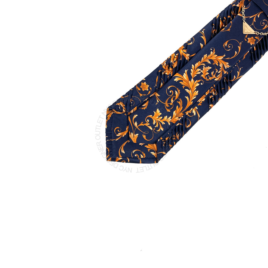 Vitaliano Mens Pleated Silk Tie