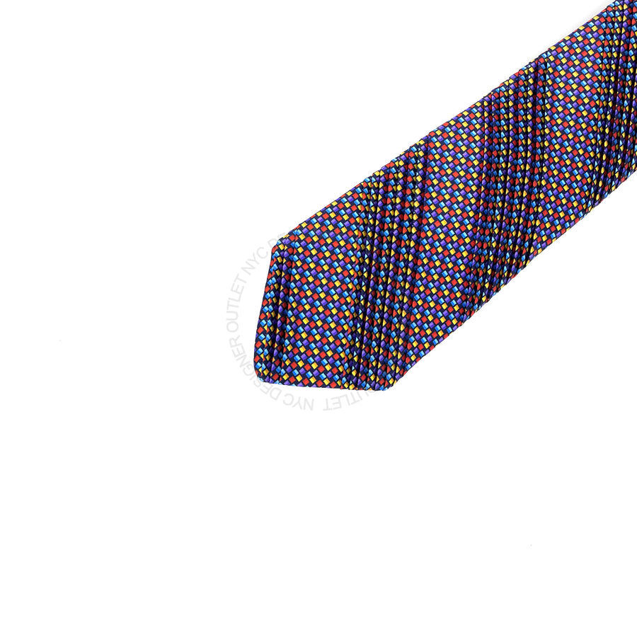 Vitaliano Mens Pleated Silk Tie