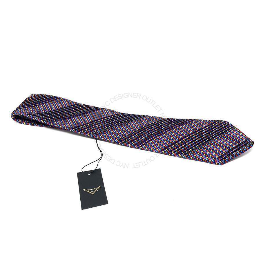 Vitaliano Mens Pleated Silk Tie