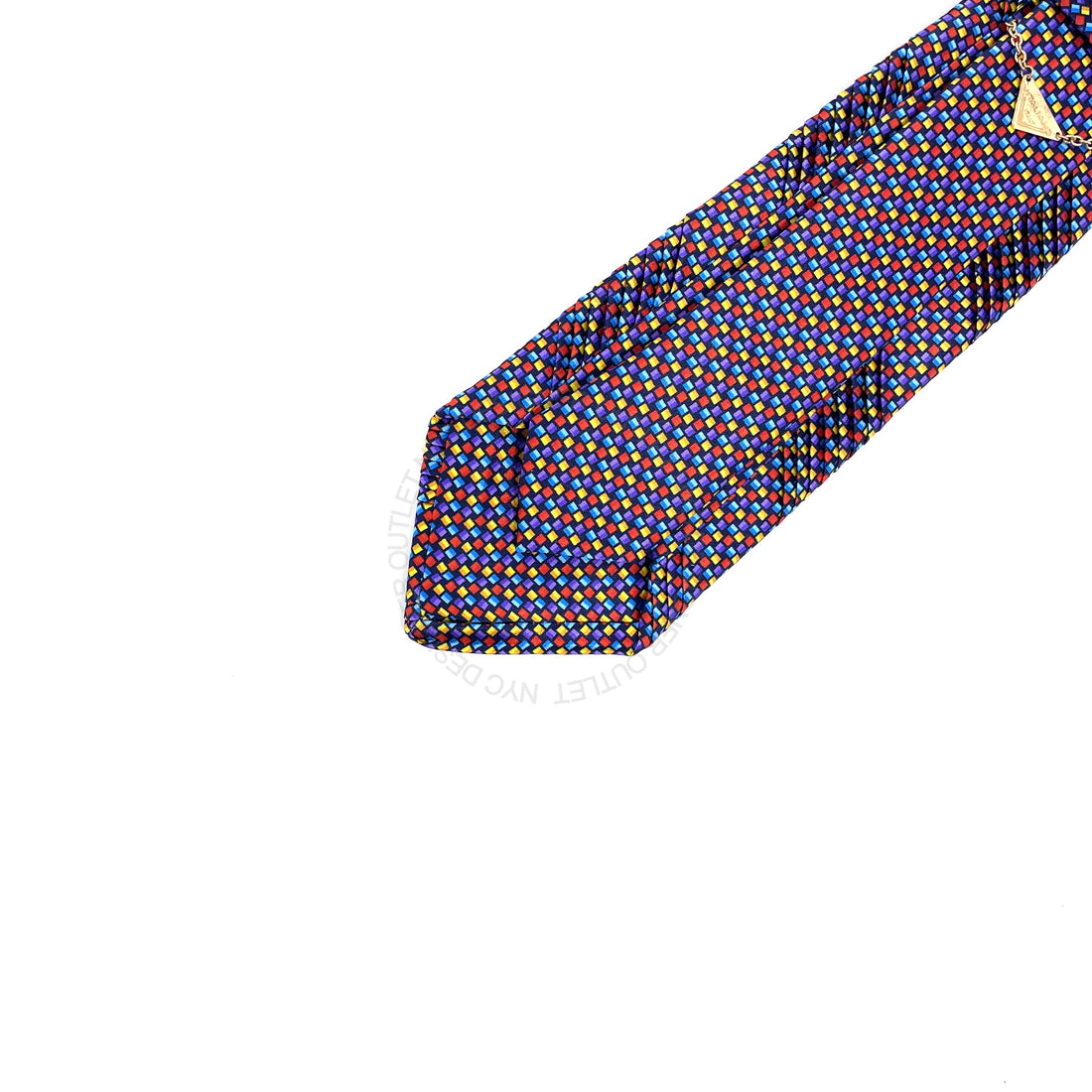 Vitaliano Mens Pleated Silk Tie