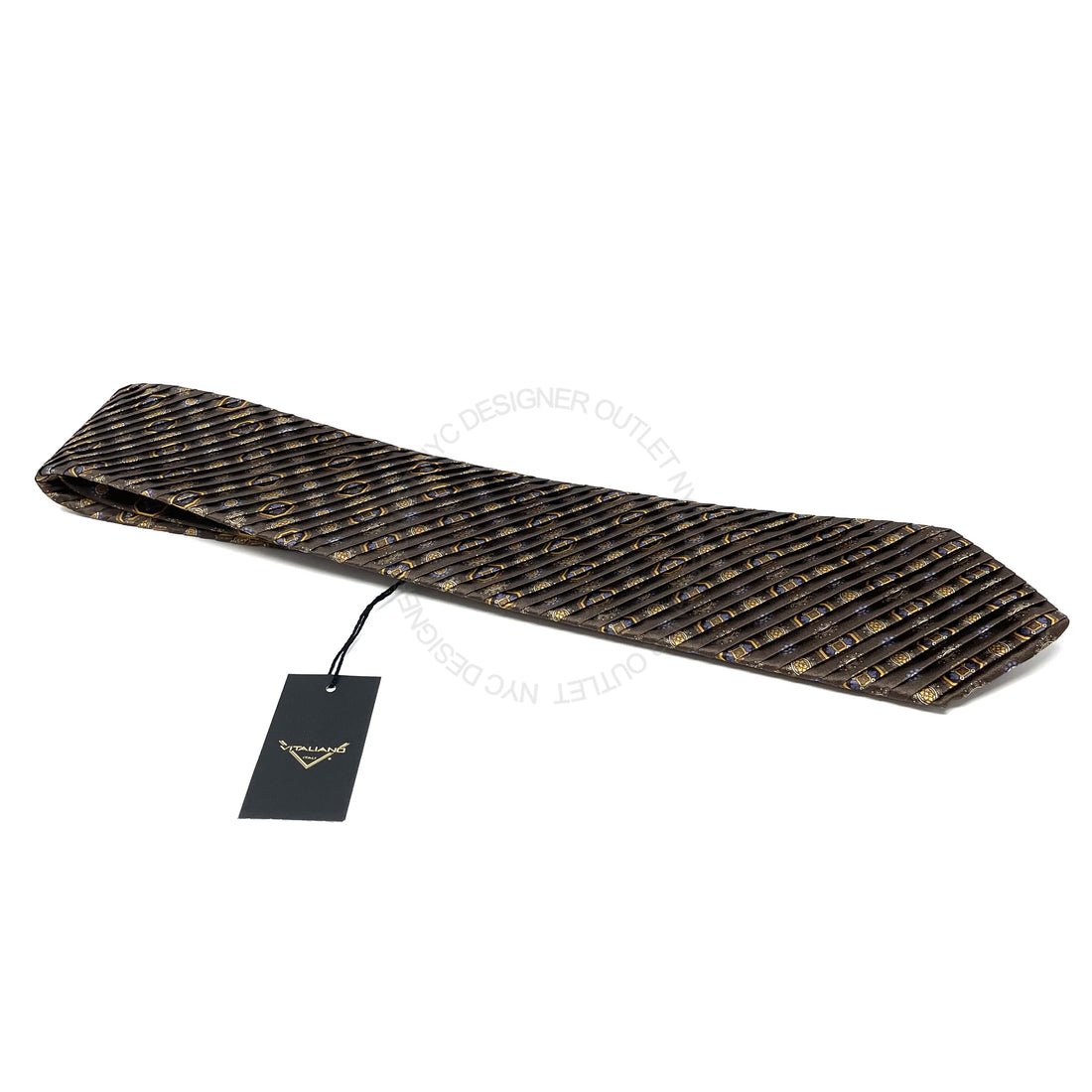 Vitaliano Mens Pleated Silk Tie