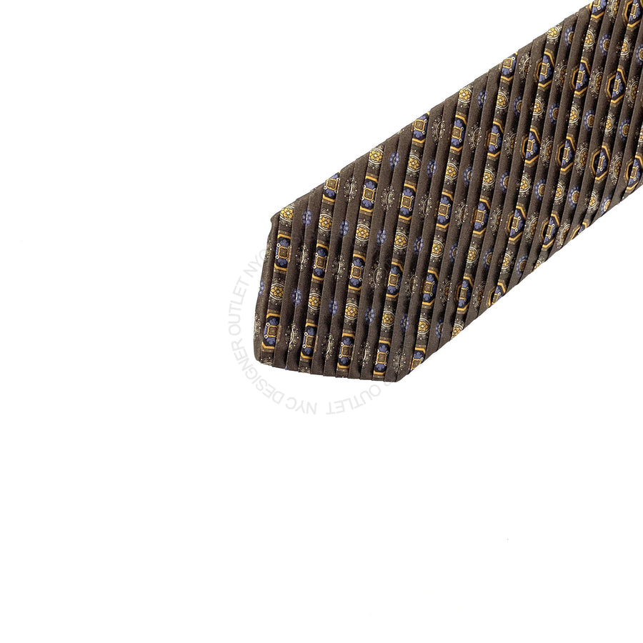 Vitaliano Mens Pleated Silk Tie