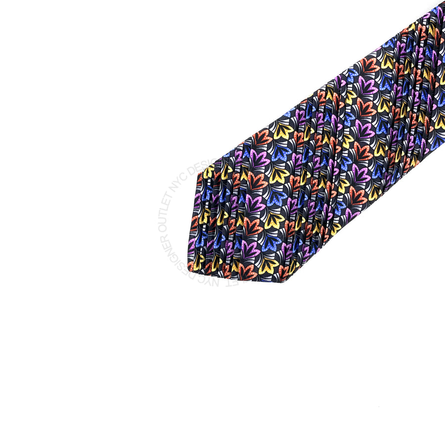 Vitaliano Mens Pleated Silk Tie