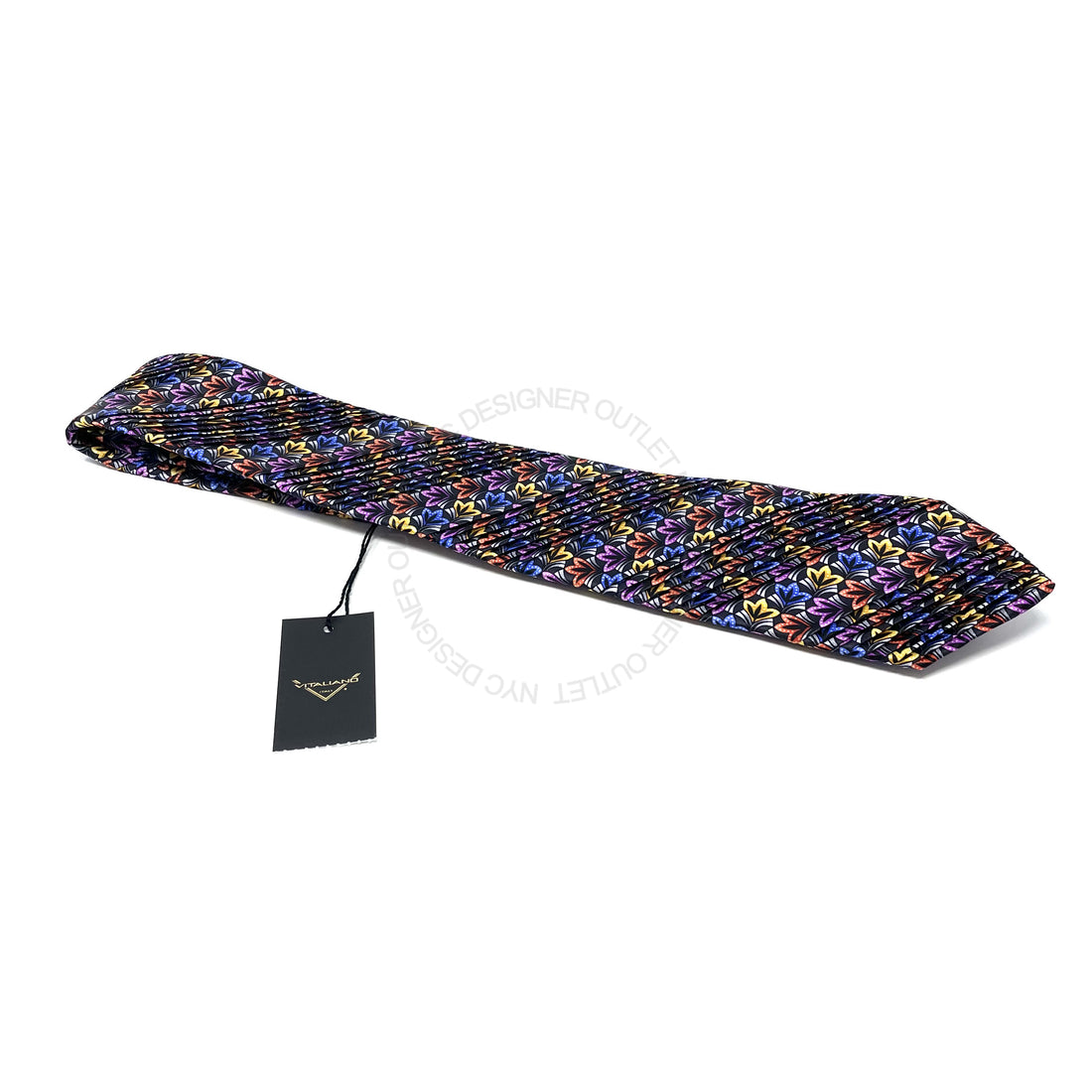 Vitaliano Mens Pleated Silk Tie