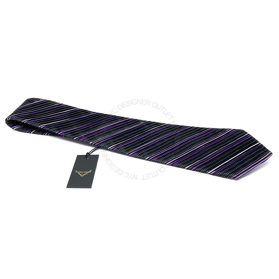 Vitaliano Mens Pleated Silk Tie