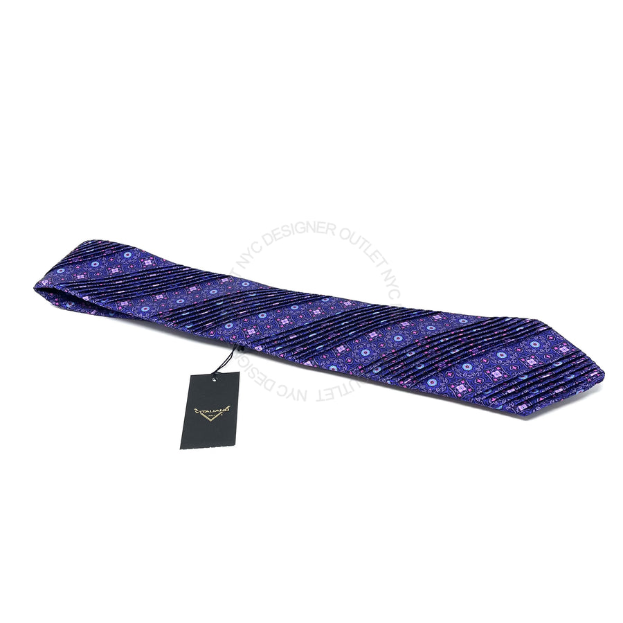 Vitaliano Mens Pleated Silk Tie