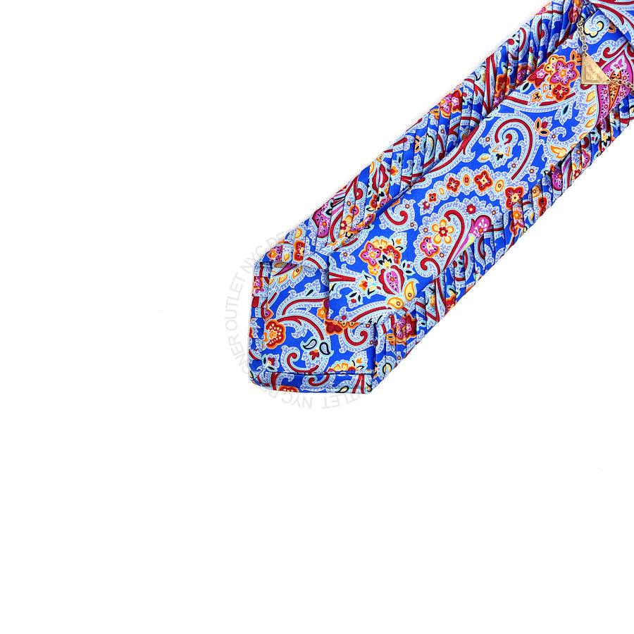 Vitaliano Mens Pleated Silk Tie