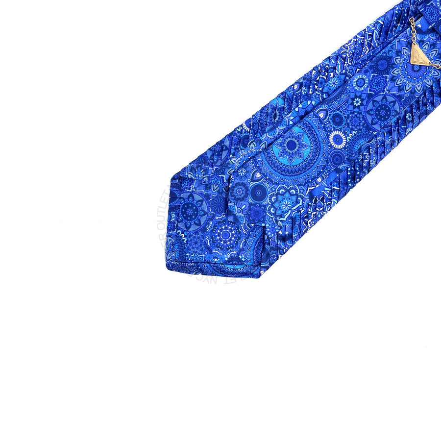 Vitaliano Mens Pleated Silk Tie