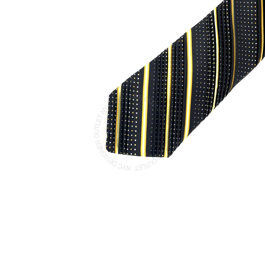 Vitaliano Mens Pleated Silk Tie