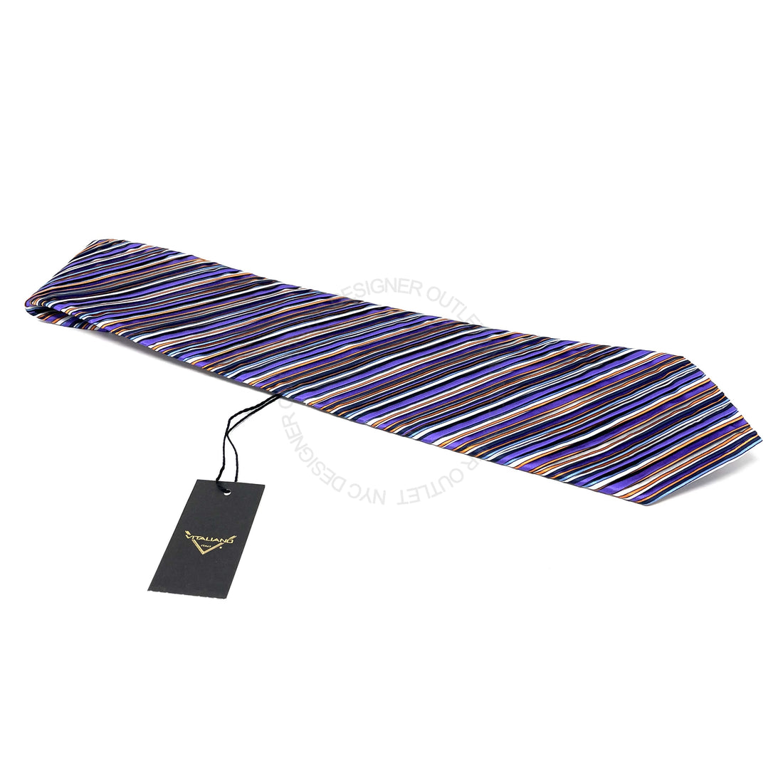 Vitaliano Mens Pleated Silk Tie