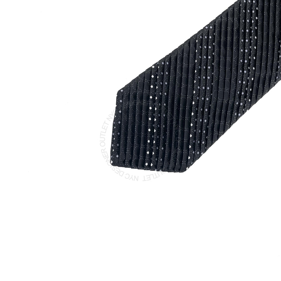 Vitaliano Mens Pleated Silk Tie