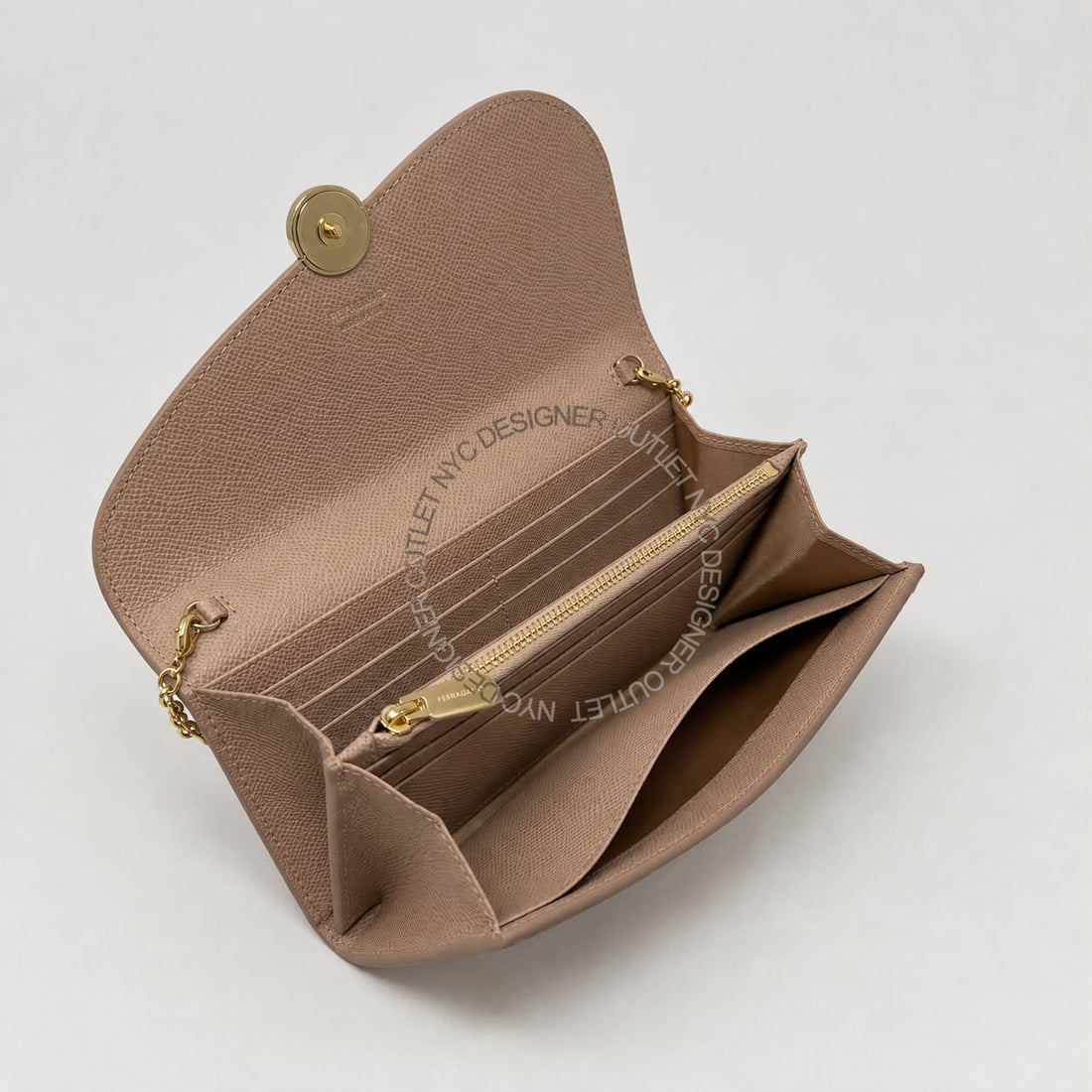 Ferragamo Leather Clutch w Strap