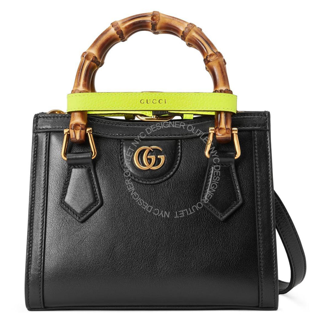 Gucci Diana Mini Tote Black Leather With Bamboo Handles