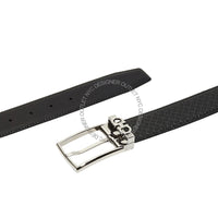Ferragamo Black/Blue Leather Adjustable Belt
