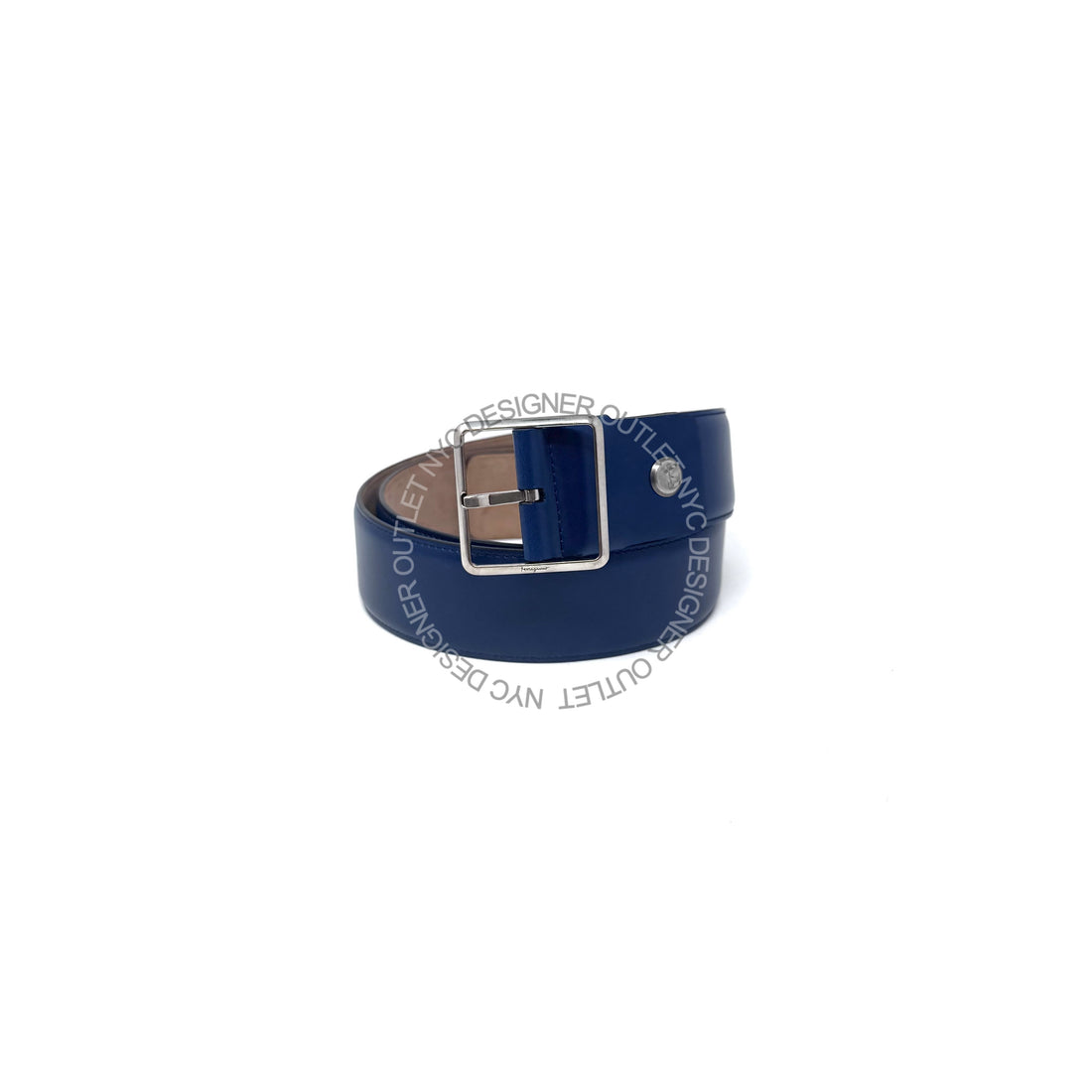 Ferragamo Blue Leather Belt