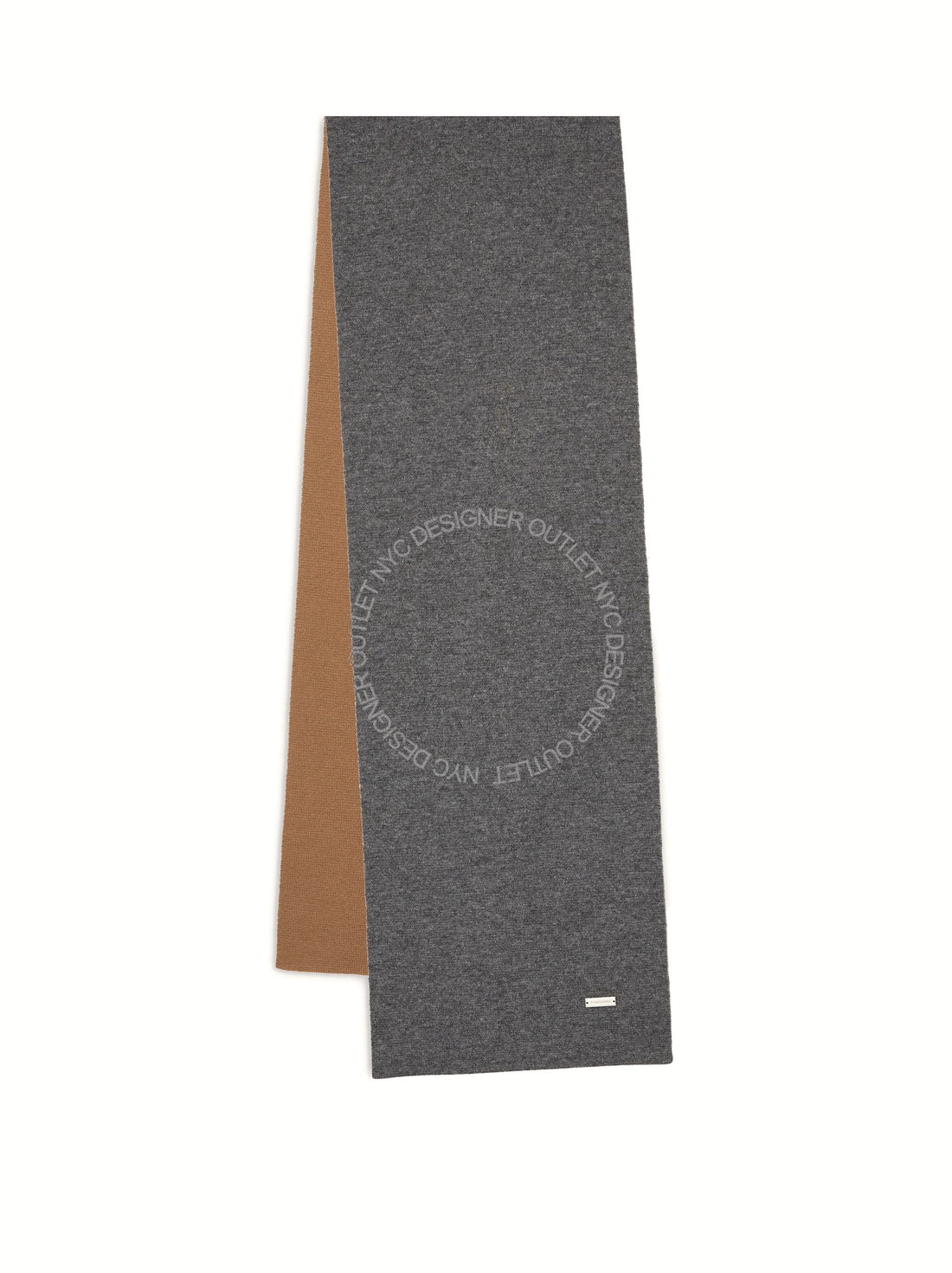 Gray and brown scarf on a white background