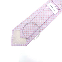 Ferragamo patterned tie with a white sock inside on a white background