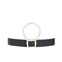 Ferragamo Black/Blue Leather Adjustable Belt