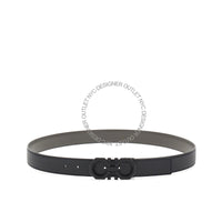 Ferragamo Black/Gray Leather Adjustable and Reversible Belt