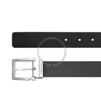 Ferragamo Black/Gray Leather Adjustable and Reversible Belt