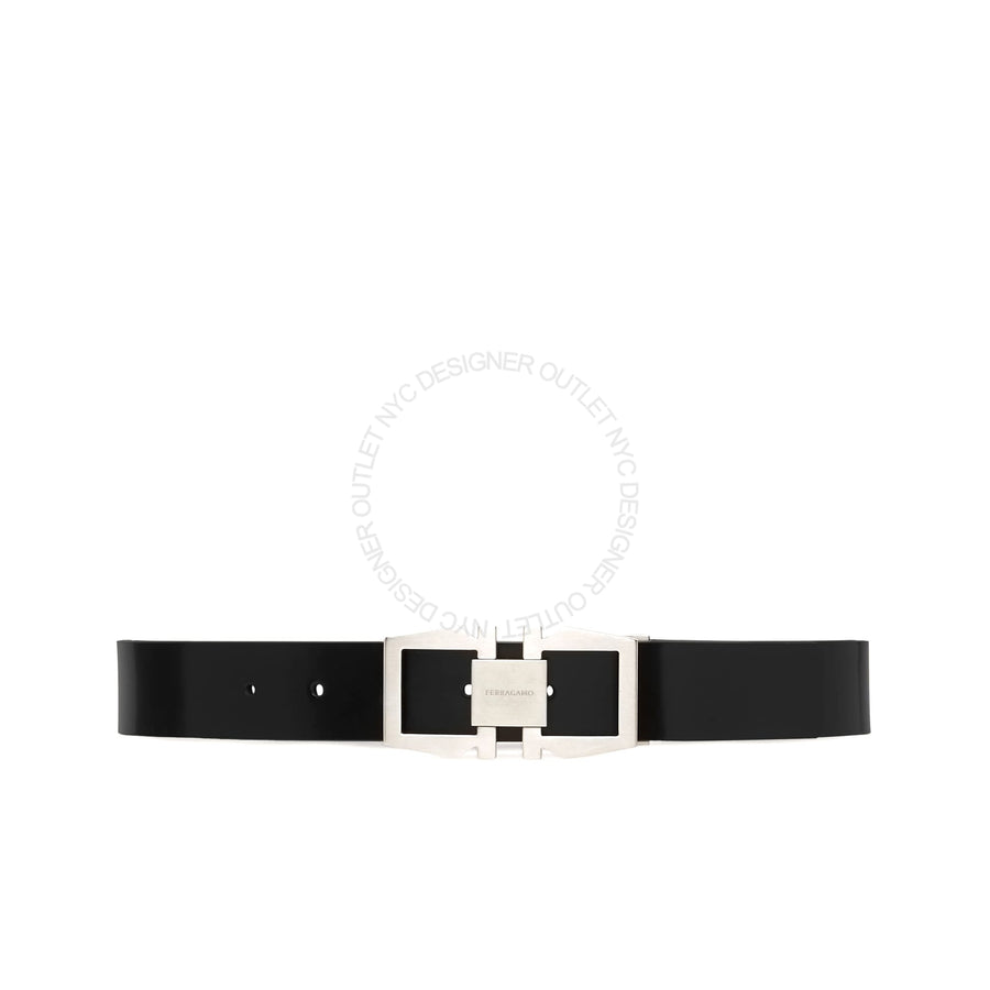 Ferragamo Black Reversible Adjustable belt