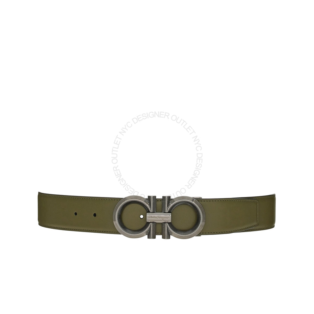 Ferragamo Black/Green Reversible Adjustable belt