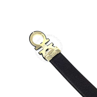 Ferragamo Black/Brown Reversible Adjustable Leather Belt