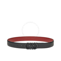 Ferragamo Black/Red Leather Adjustable belt