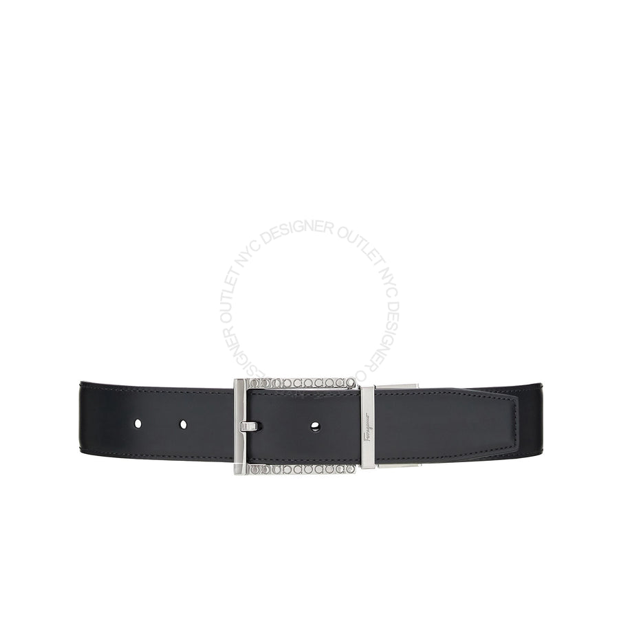 Ferragamo Black/Brown Leather Adjustable belt