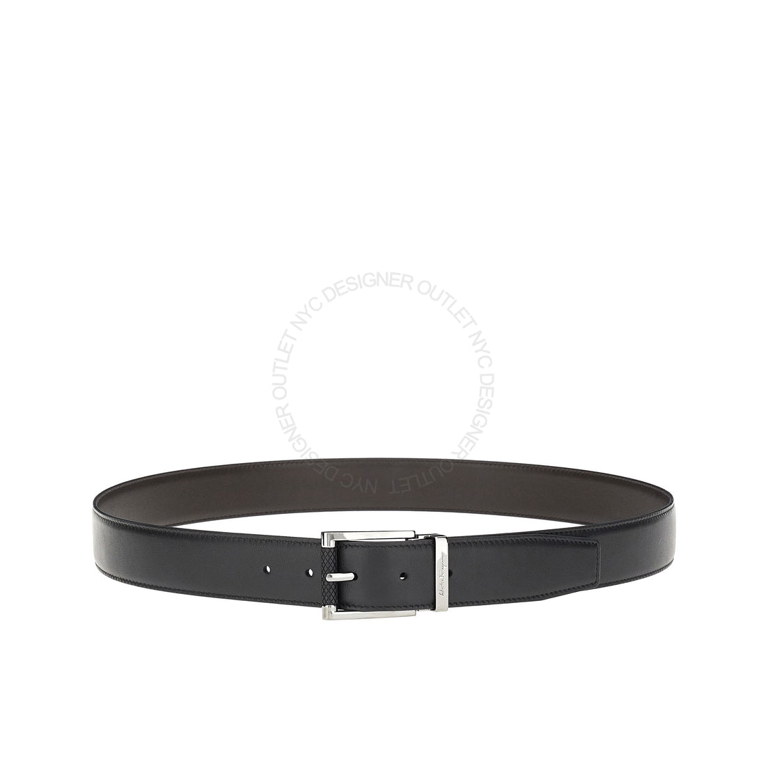 Ferragamo Black/Brown Leather Adjustable belt