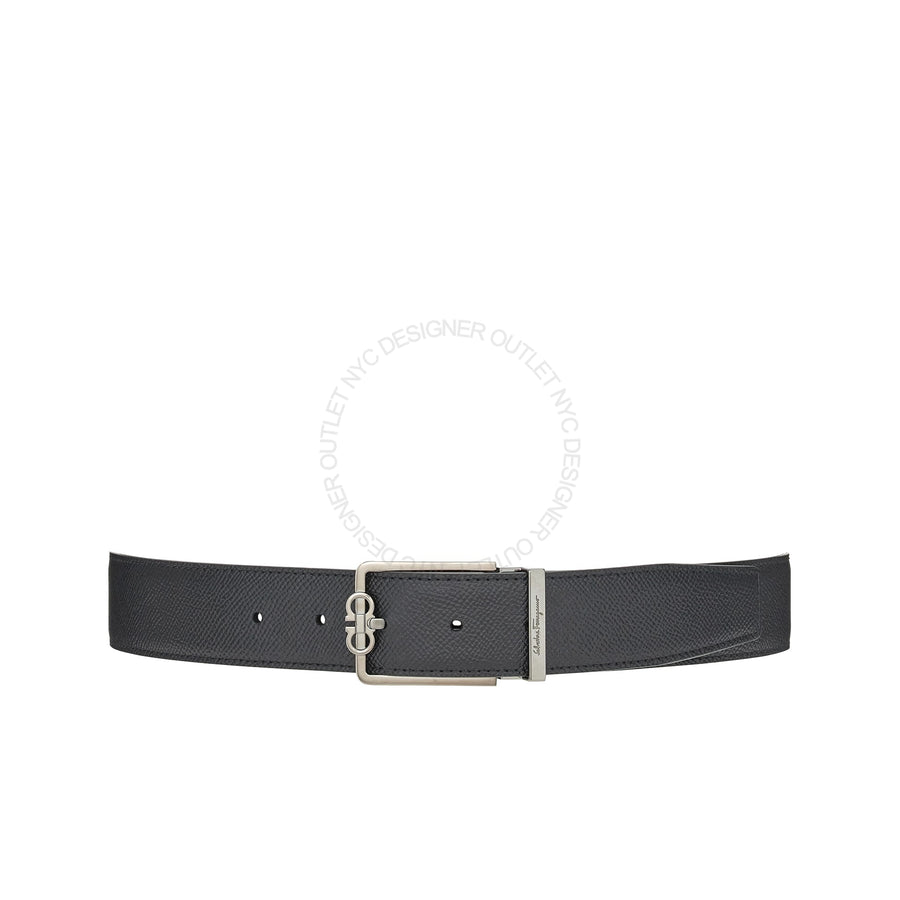 Ferragamo Black/Brown Leather Reversible Belt