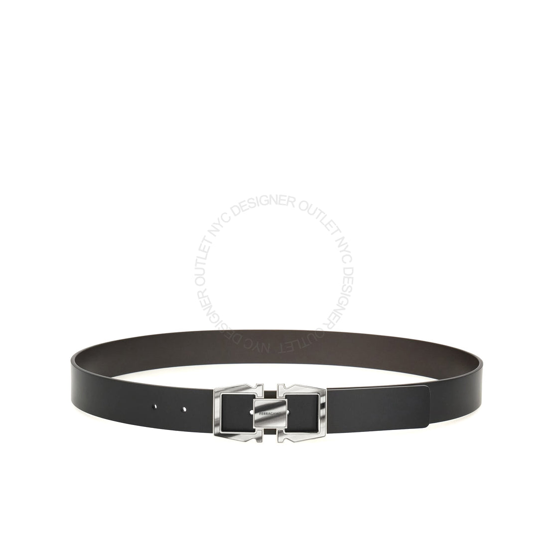 Ferragamo Black/Brown Leather Reversible Belt