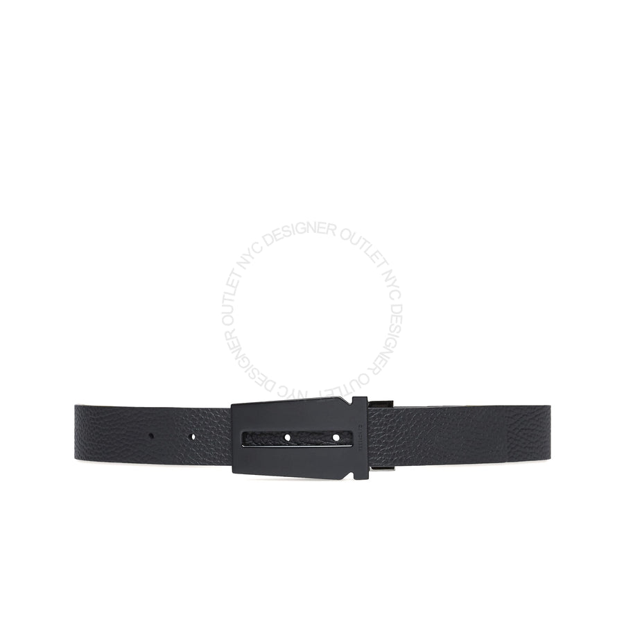 Ferragamo Black/Black Leather Reversible Belt