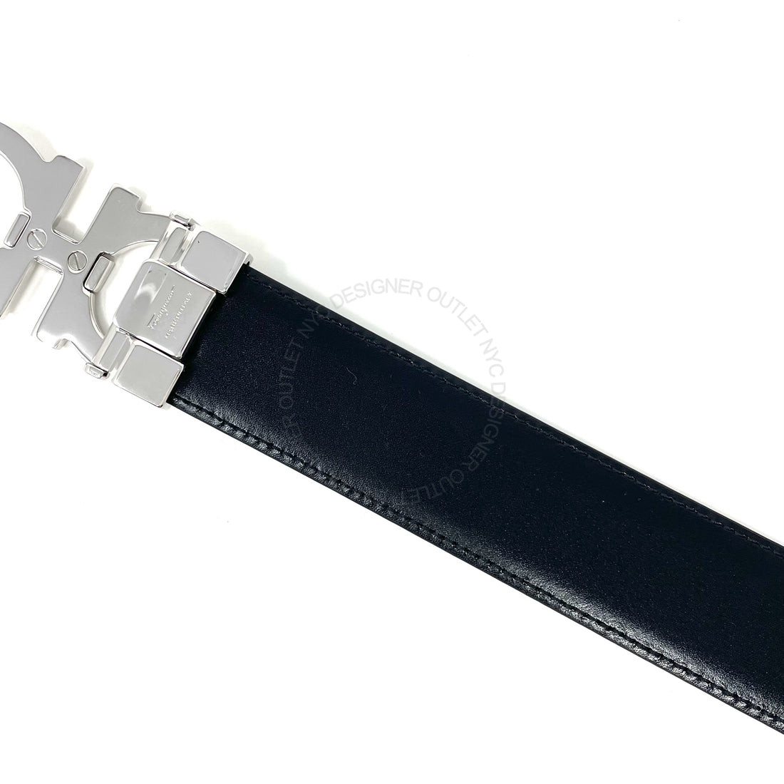 Ferragamo Black Adjustable Leather Belt