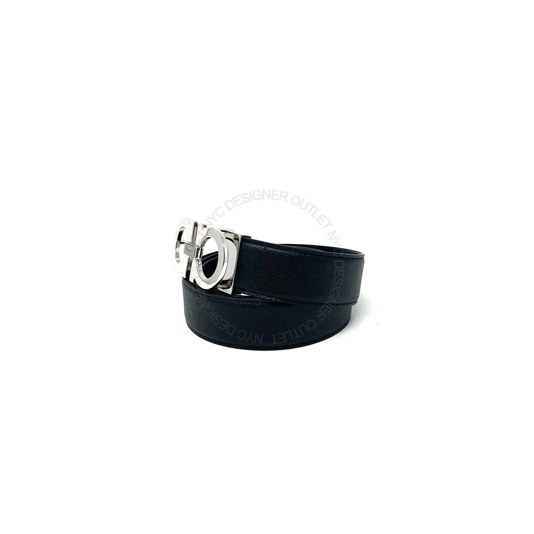 Ferragamo Black Adjustable Leather Belt