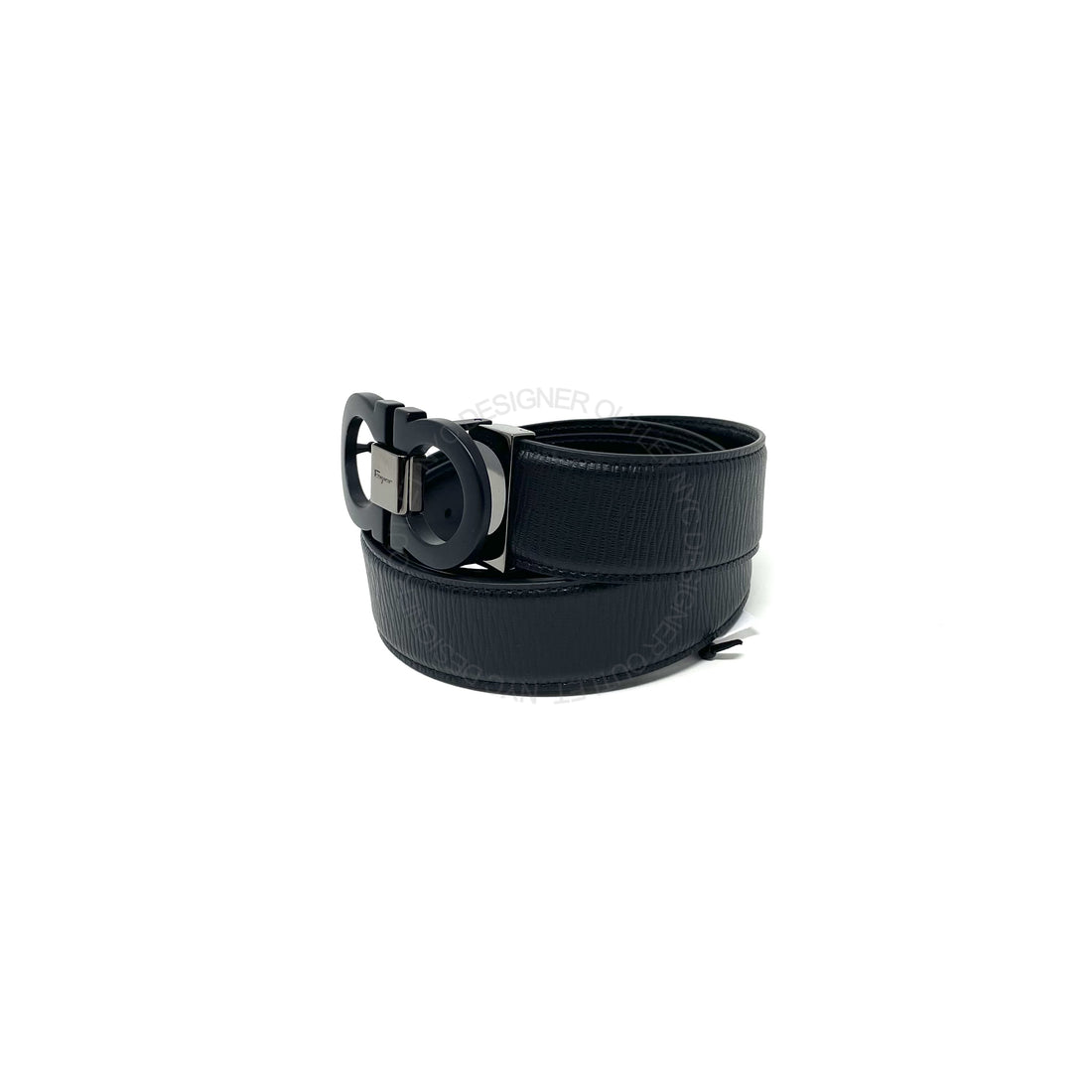 Ferragamo Black Adjustable Leather Belt