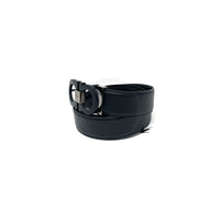 Ferragamo Black Adjustable Leather Belt