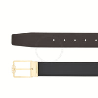 Ferragamo Black/Brown Reversible Adjustable Leather Belt