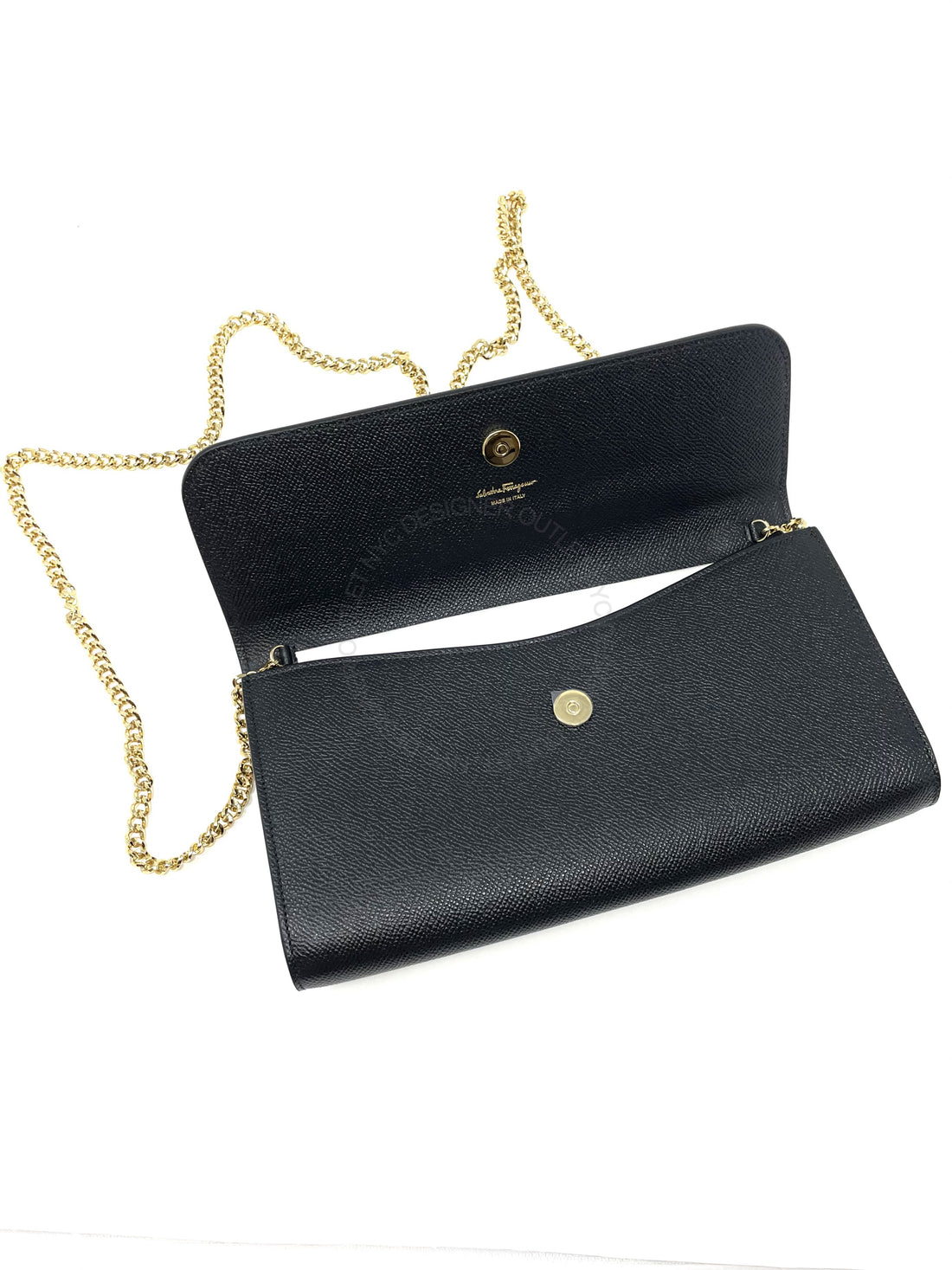 Ferragamo Leather Wallet W/ Chain