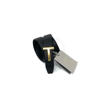 Tom Ford Black/Brown Reversible Pebbled Leather Belt