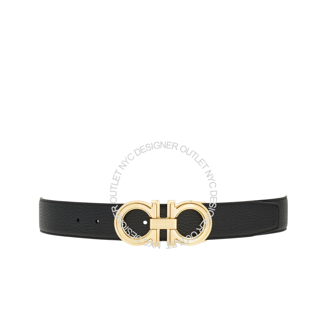 Ferragamo Black/Brown Leather Adjustable and Reversible Belt