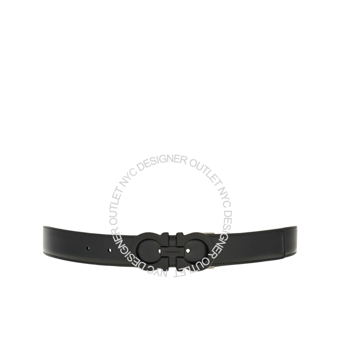 Ferragamo Black/Brown Leather Adjustable and Reversible Belt