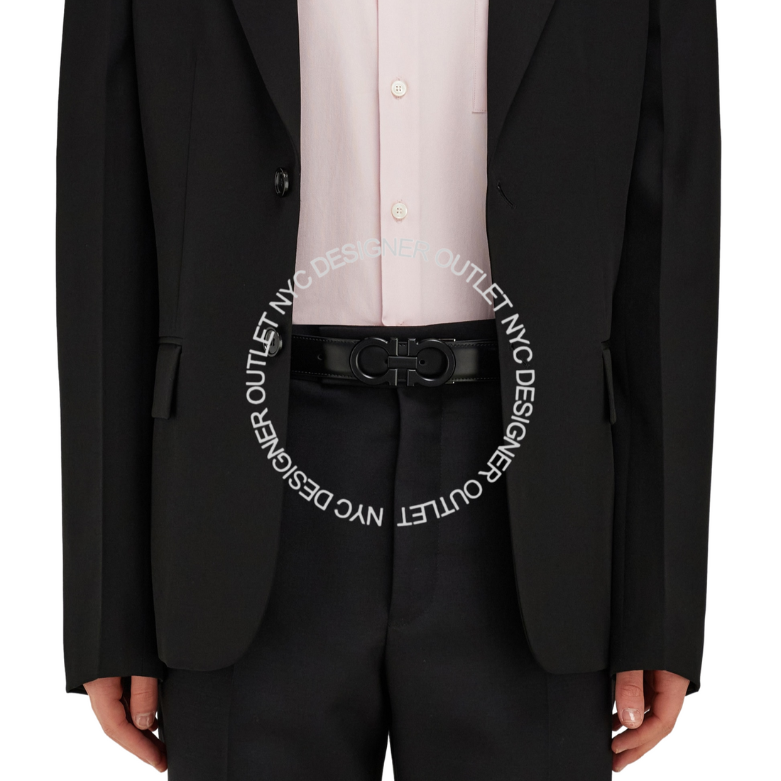 Ferragamo Black/Brown Leather Adjustable and Reversible Belt