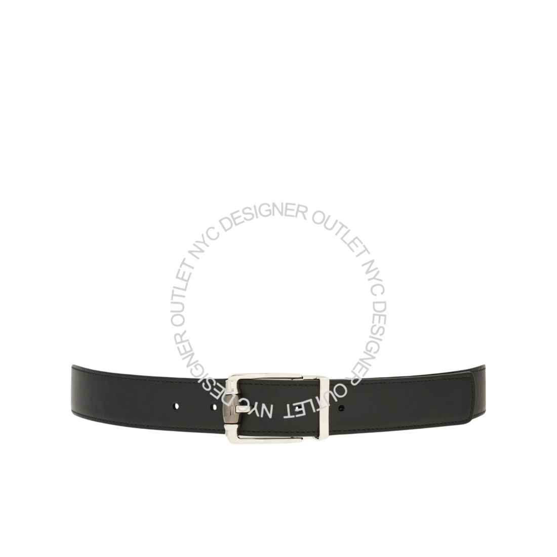 Ferragamo Black/Blue Leather Adjustable and Reversible Belt