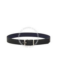 Ferragamo Black/Blue Leather Adjustable and Reversible Belt