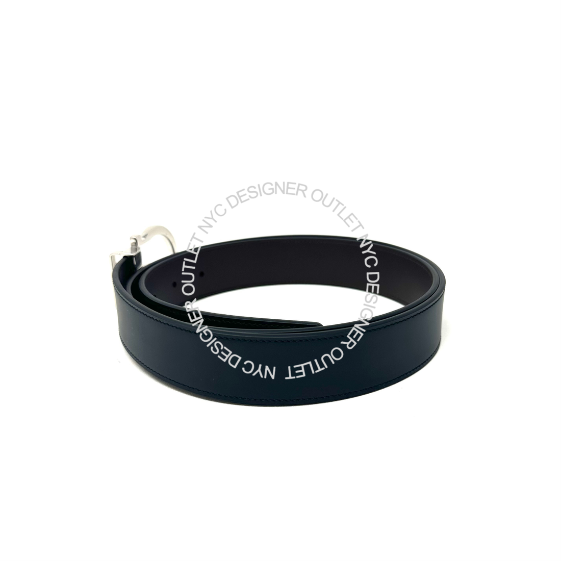 Ferragamo Black Leather Adjustable Belt